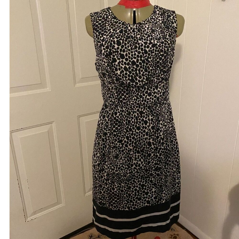 Cynthia Rowley 100% Silk Boho Leopard Print Lined Dress Size 8